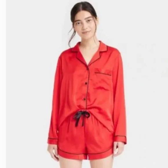 Other - NWT Red Satin Pajama Set - Large